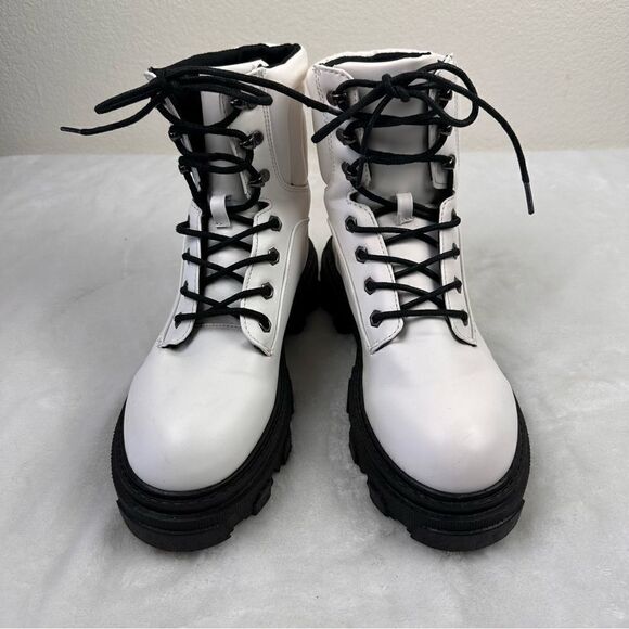 Yoki white combat boots size 10 - Picture 4 of 10